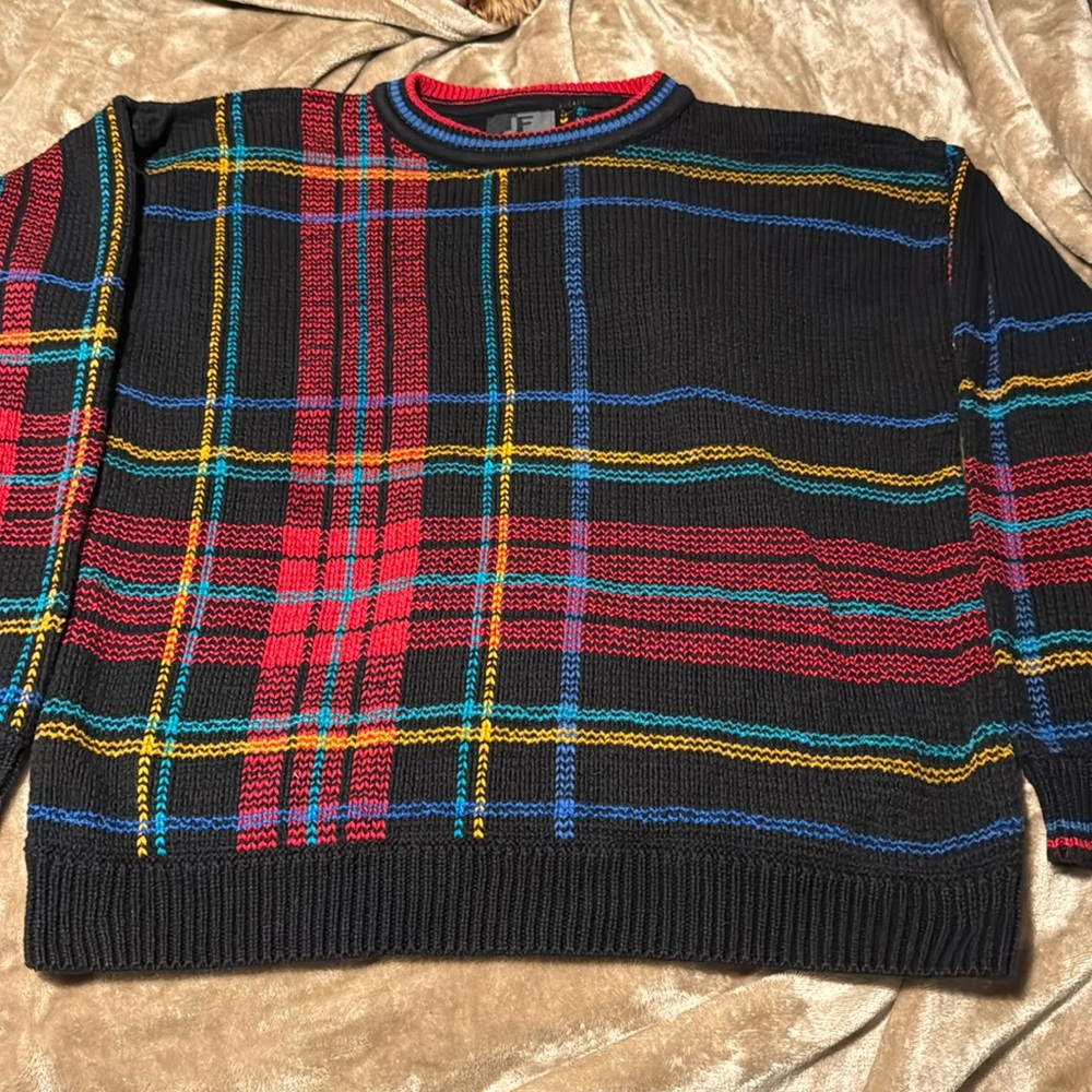 Vtg Color Block Sweater Size Large - image 1